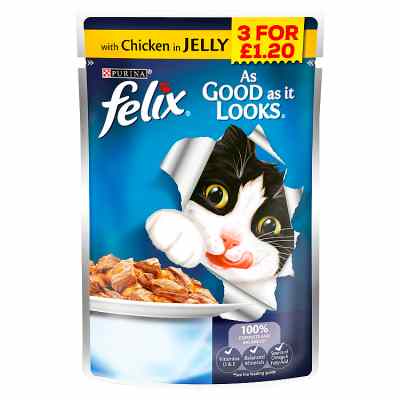 Felix As Good As It Looks Cat Food Chicken in Jelly 100g image 1