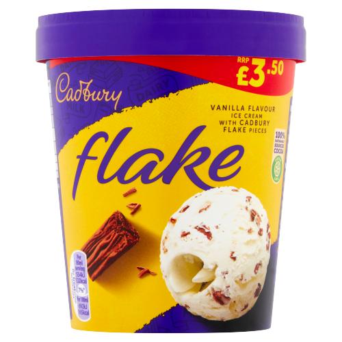 Cadbury Flake Vanilla Flavour Ice Cream with Flake Pieces 480ml image 1