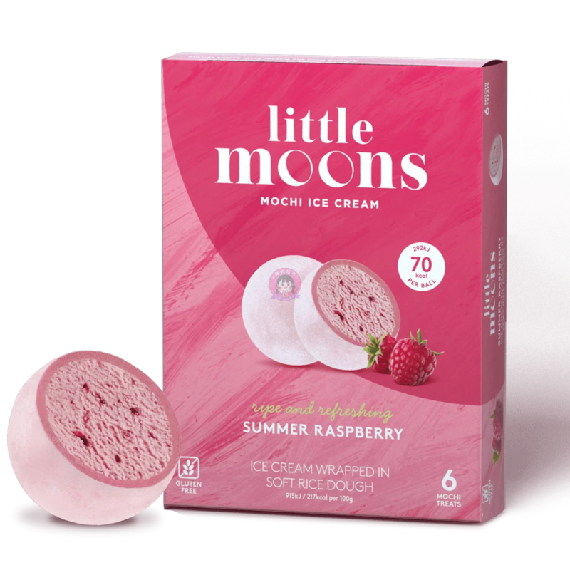 小月亮冰淇淋麻薯荔枝覆盆莓味6*32g Little Moon Ice Cream Mochi Lychee & Raspberry Flavour image 1