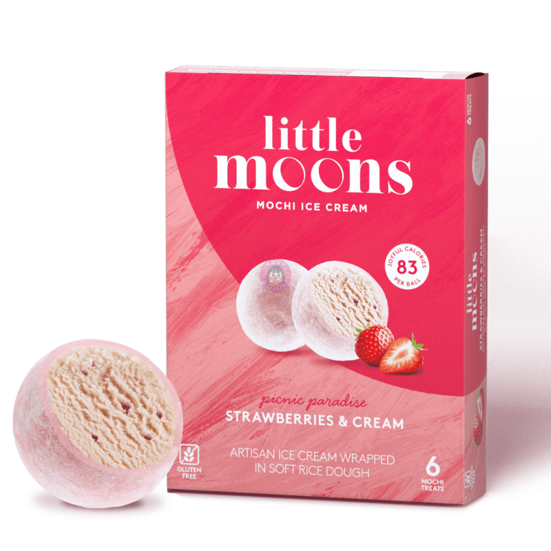 小月亮冰淇淋麻薯草莓奶油味192g Little Moon Ice Cream Mochi Strawberries & Cream 图像 1