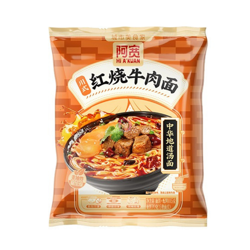 阿宽川式红烧牛肉面105g AK Noodle Soup Spicy Braised Beef image 1