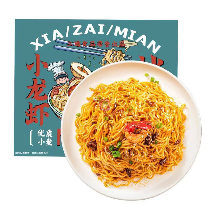 三通蒜香小龙虾拌面145g San Tong Stir Fry Noodle Garlic Crayfish Flavour 图像 1