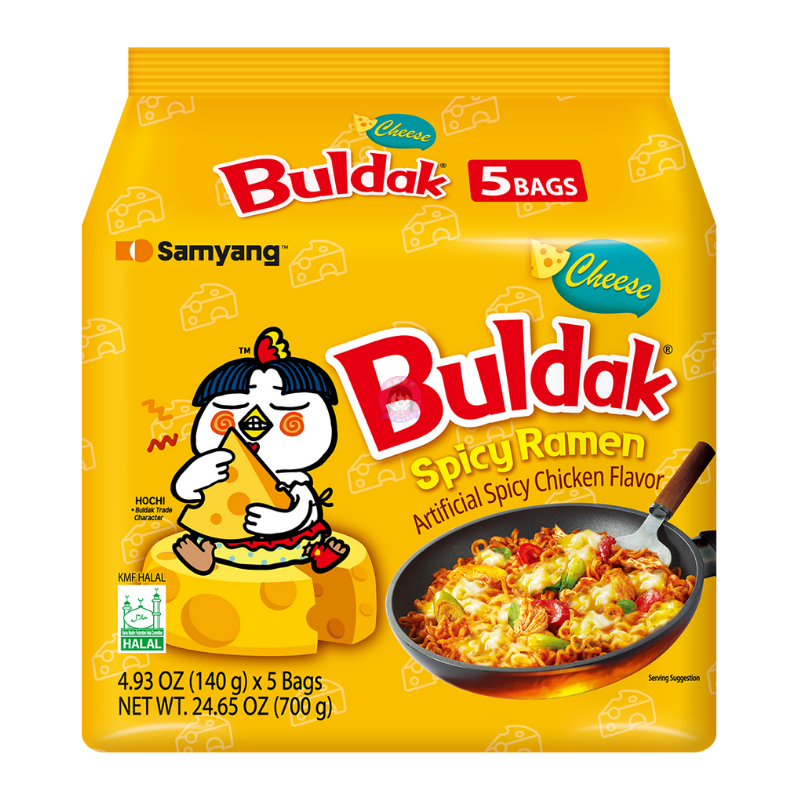 三养火鸡面芝士味5pcks Samyang Hot Chicken Ramen Cheese Flavour image 1