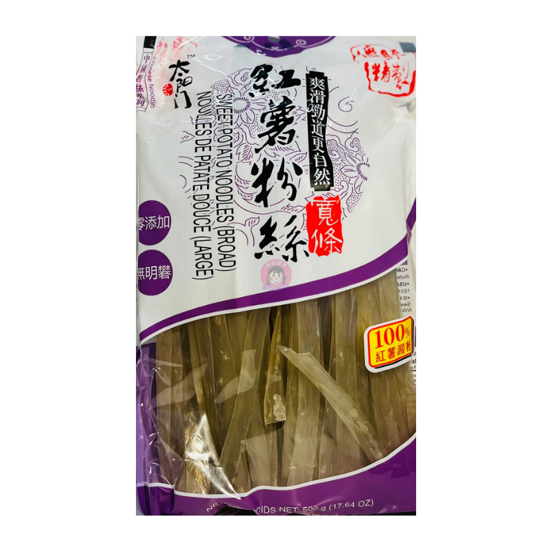 太阳门100%红薯粉丝宽500g TYM Sweet Potato Noodle Broad image 1