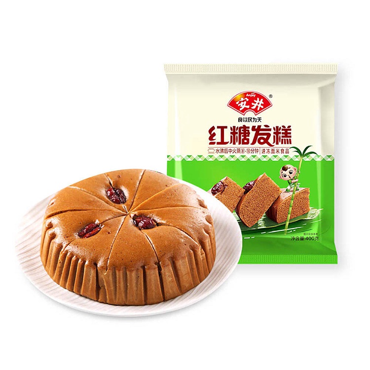 安井红糖发糕400g Anjoy Brown Sugar Sponge Cake image 1