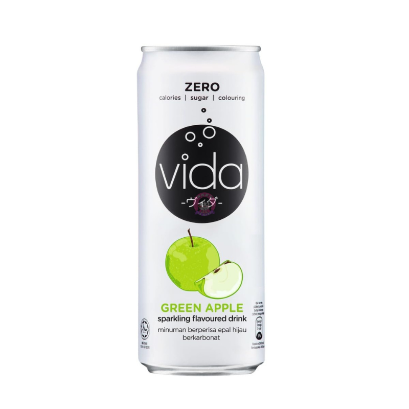 Vida Drinks Green Apple Flavour 325ml 气泡水饮料青苹果味 image 1