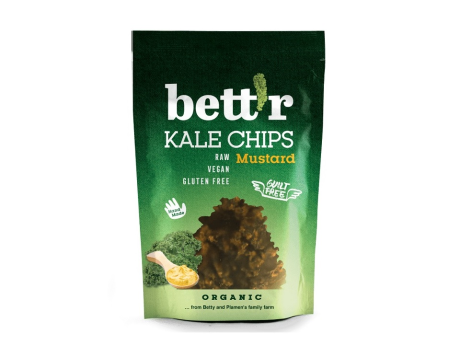 Chips din kale cu muștar RAW BIO Fără Gluten Bettr Ambalaj compostabil ~ 30g Imagine 1