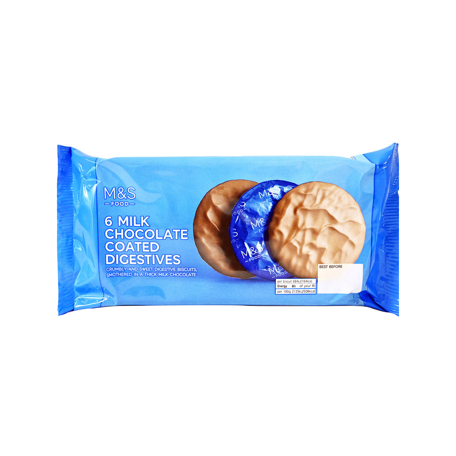 M&S Food Digestive cookies Milk Chocolate Coated 190g image 1