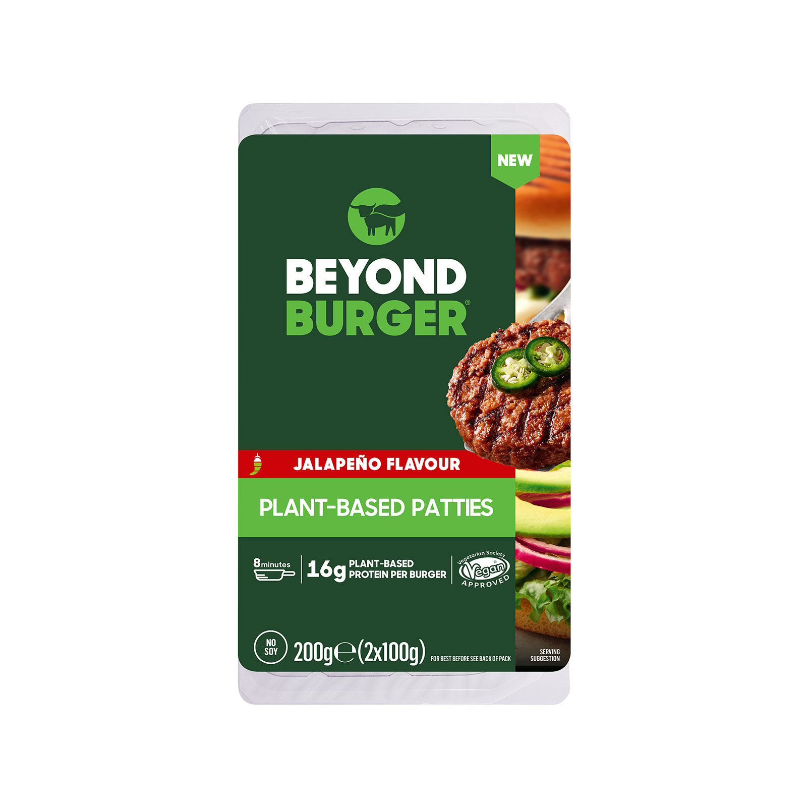 Beyond Meat Burger φυτικό προϊόν κτψ τ. burger jalapeno 2x100g εικόνα 1