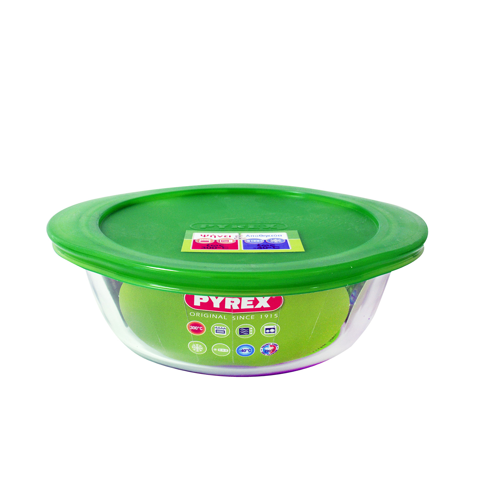 Pyrex δοχείο φαγητού γυάλινο στρογγυλό και για ψήσιμο 1.2lt εικόνα 1