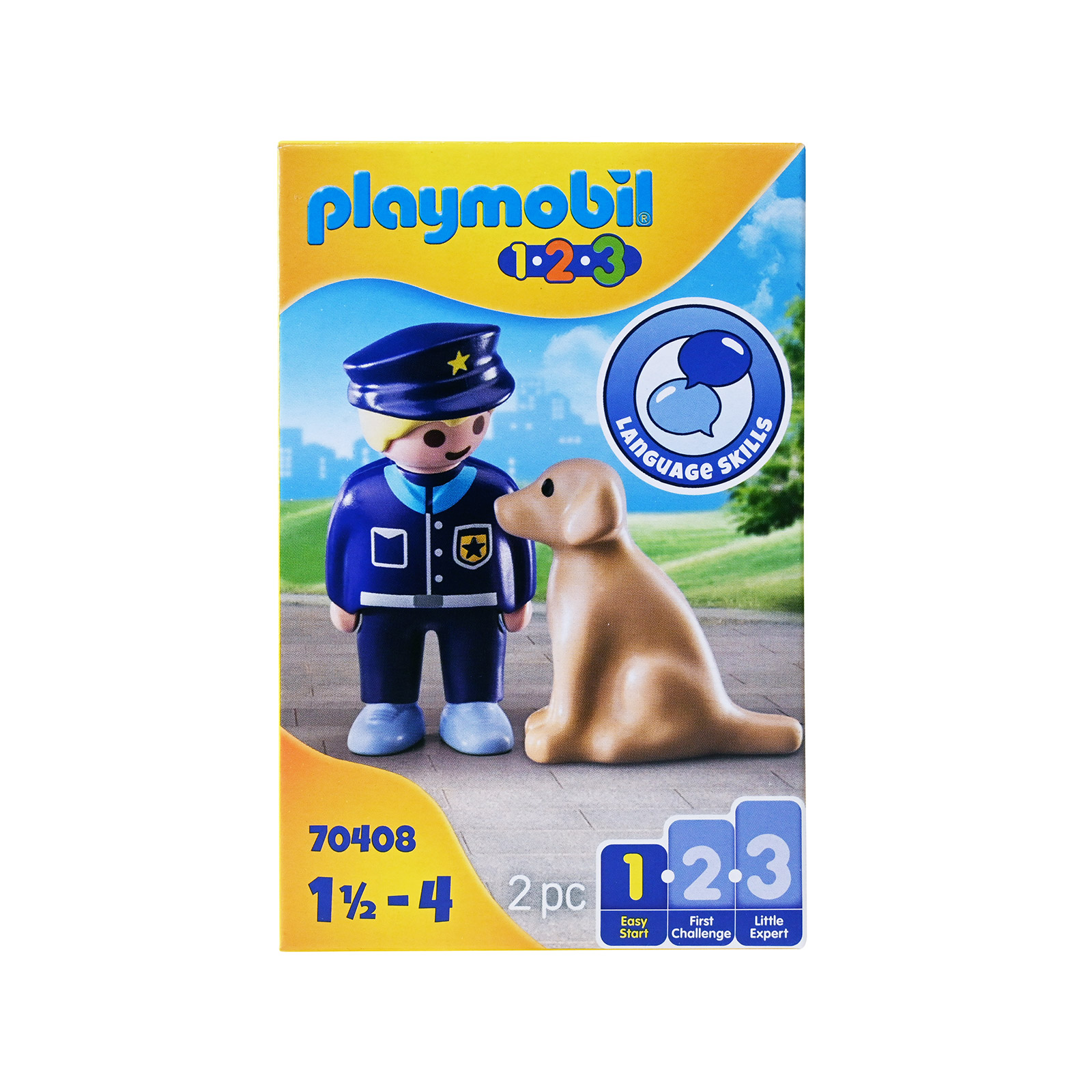 Playmobil 1 2 3- 70408 αστυνόμος εκπαιδεύει σκύλο παιχνίδι από 1,5 έως 4 ετών εικόνα 1