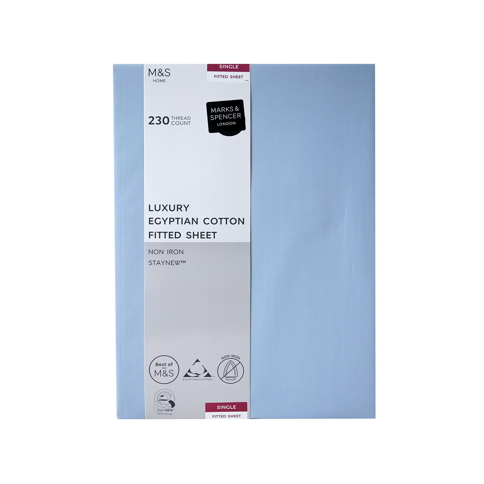 M&S Home κατωσέντονο μονο με λάστιχο light wedgewood 91χ190 εικόνα 1