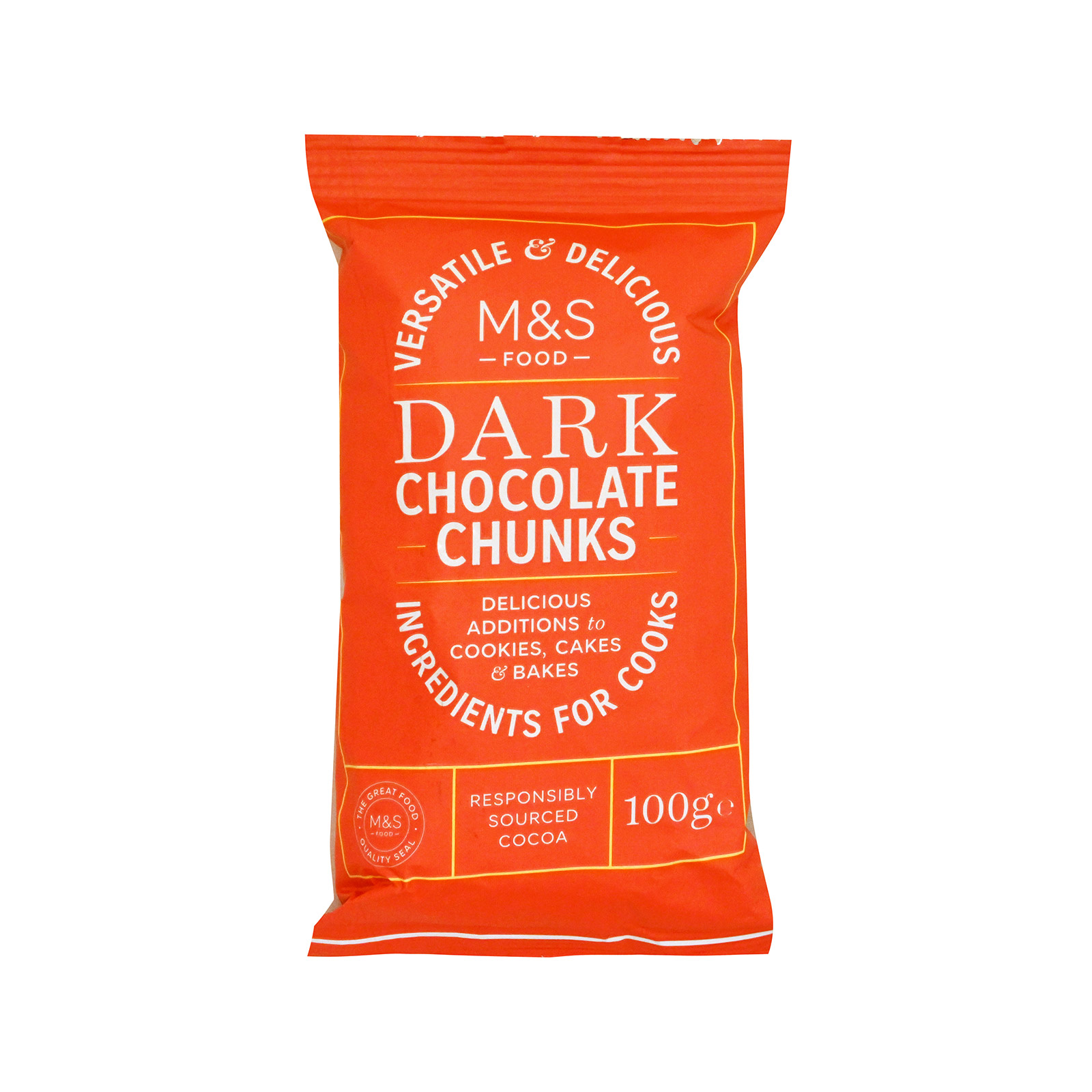 M&S Food Dark chunks σοκολάτα υγείας σταγόνες 100g εικόνα 1