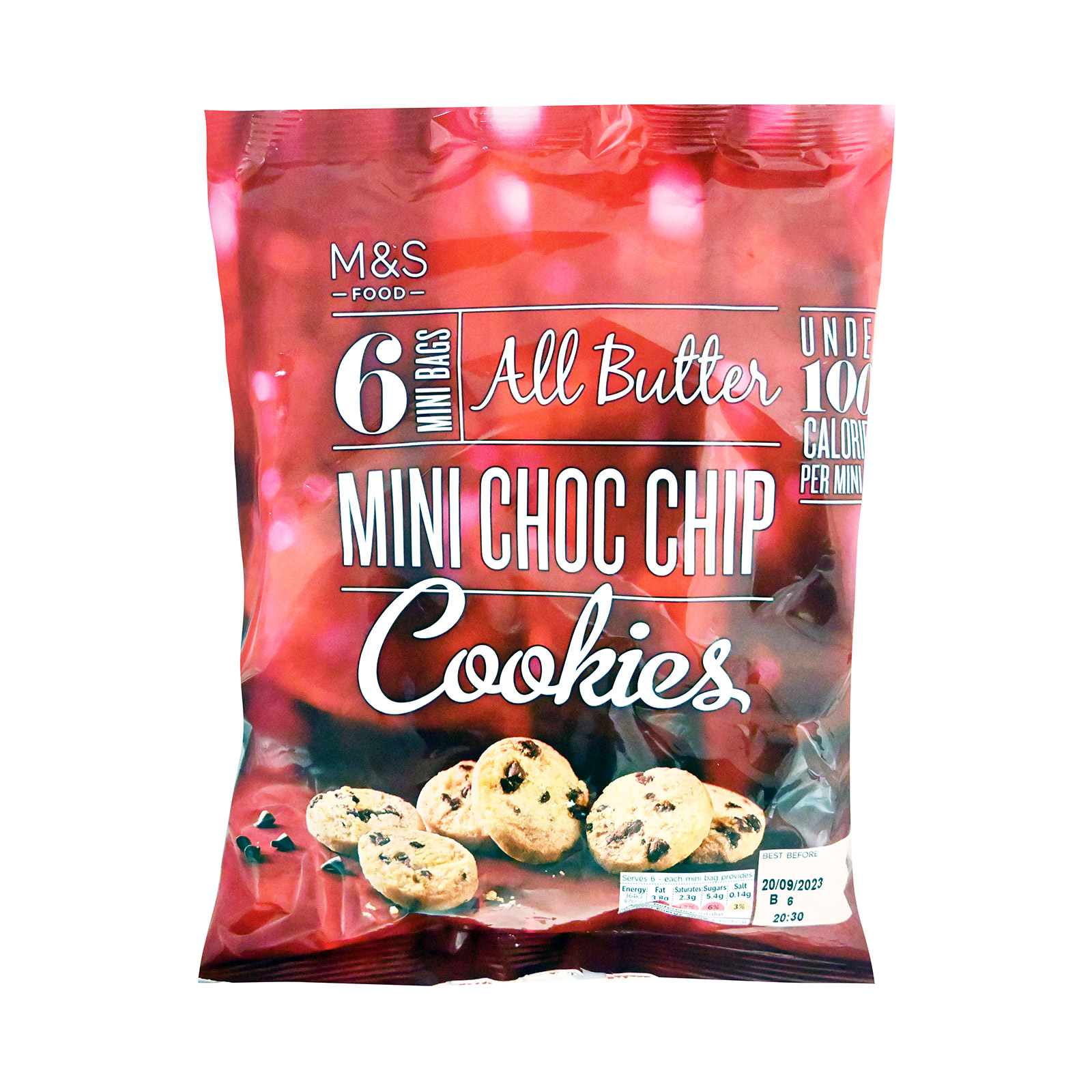 M&S Food μπισκότα βουτύρου mini choc chip 108g εικόνα 1