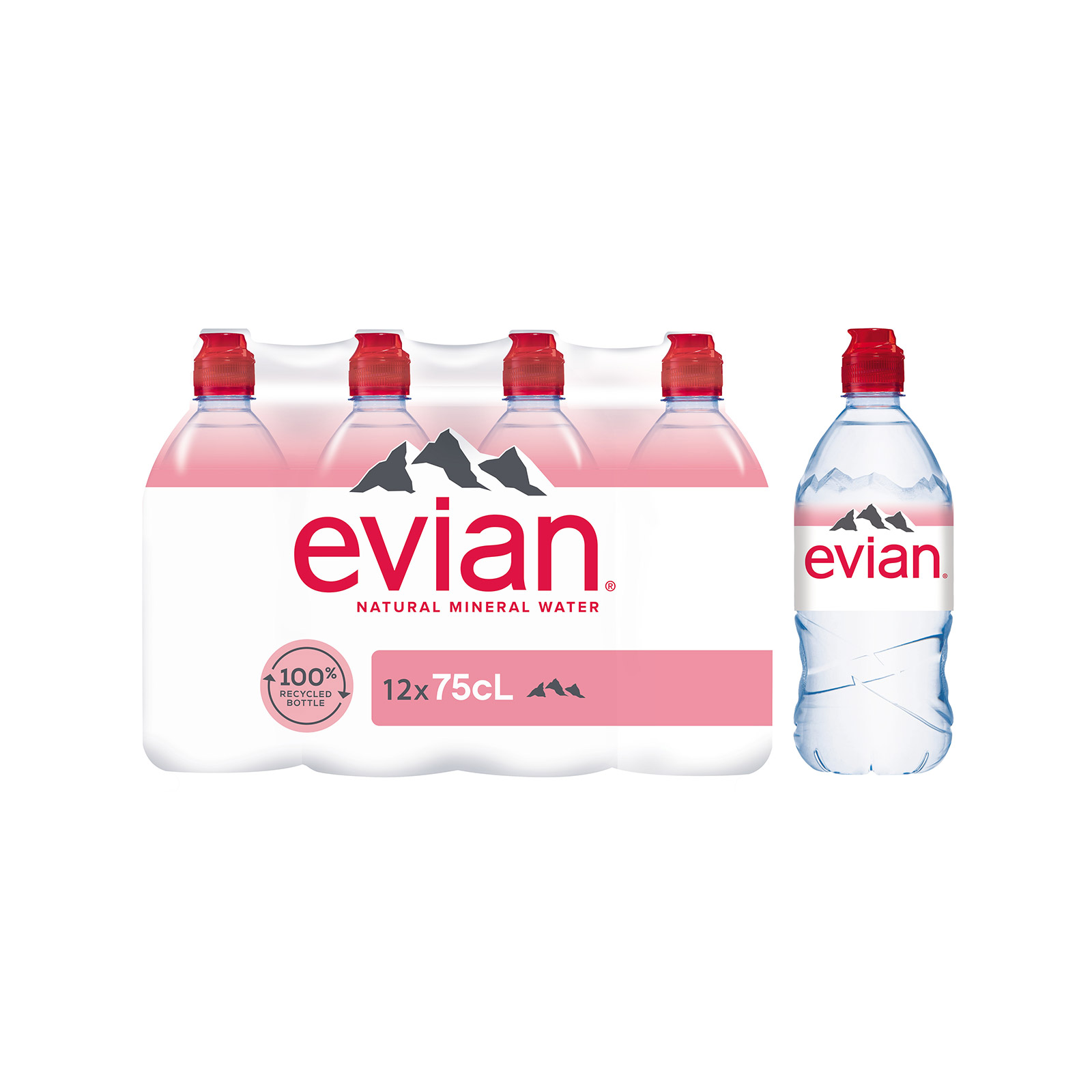 Evian Rebirth sport φυσικό μεταλλικό νερό 12x750ml εικόνα 1