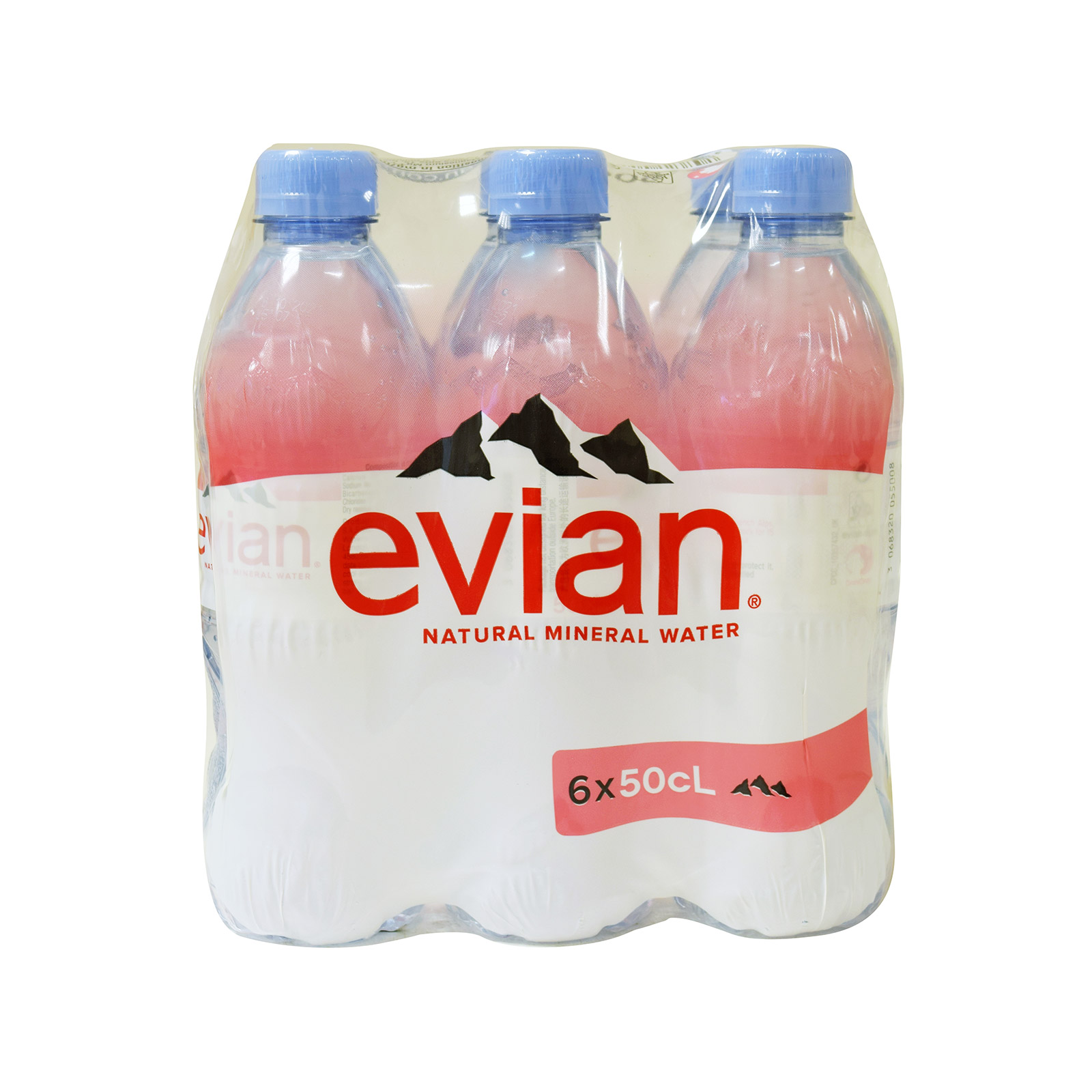 Evian natural mineral water 6x500ml image 1