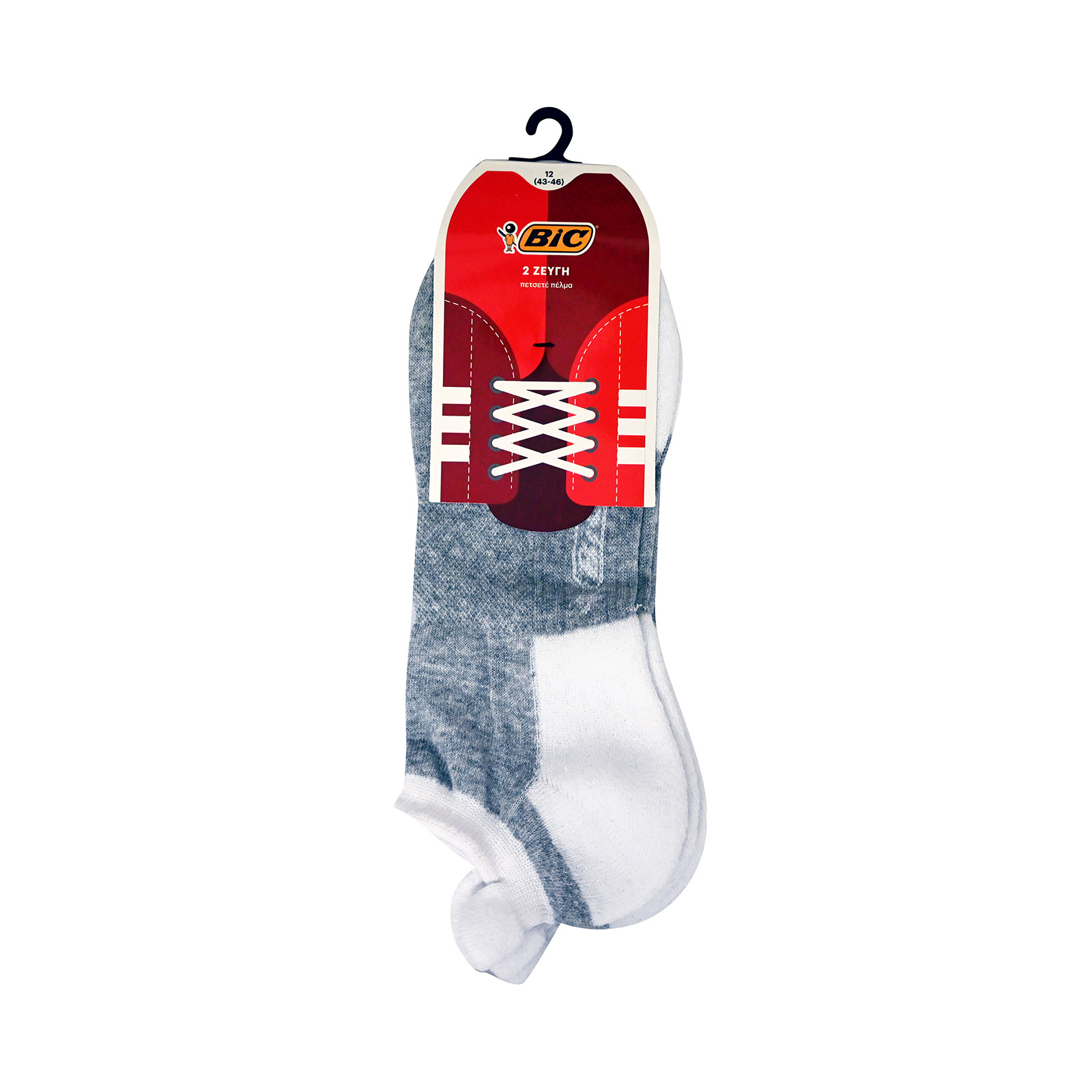 Bic Avigliano κάλτσα πετσετε πέλμα ν43 - 46/ γκρι- λευκό 2τεμ εικόνα 1
