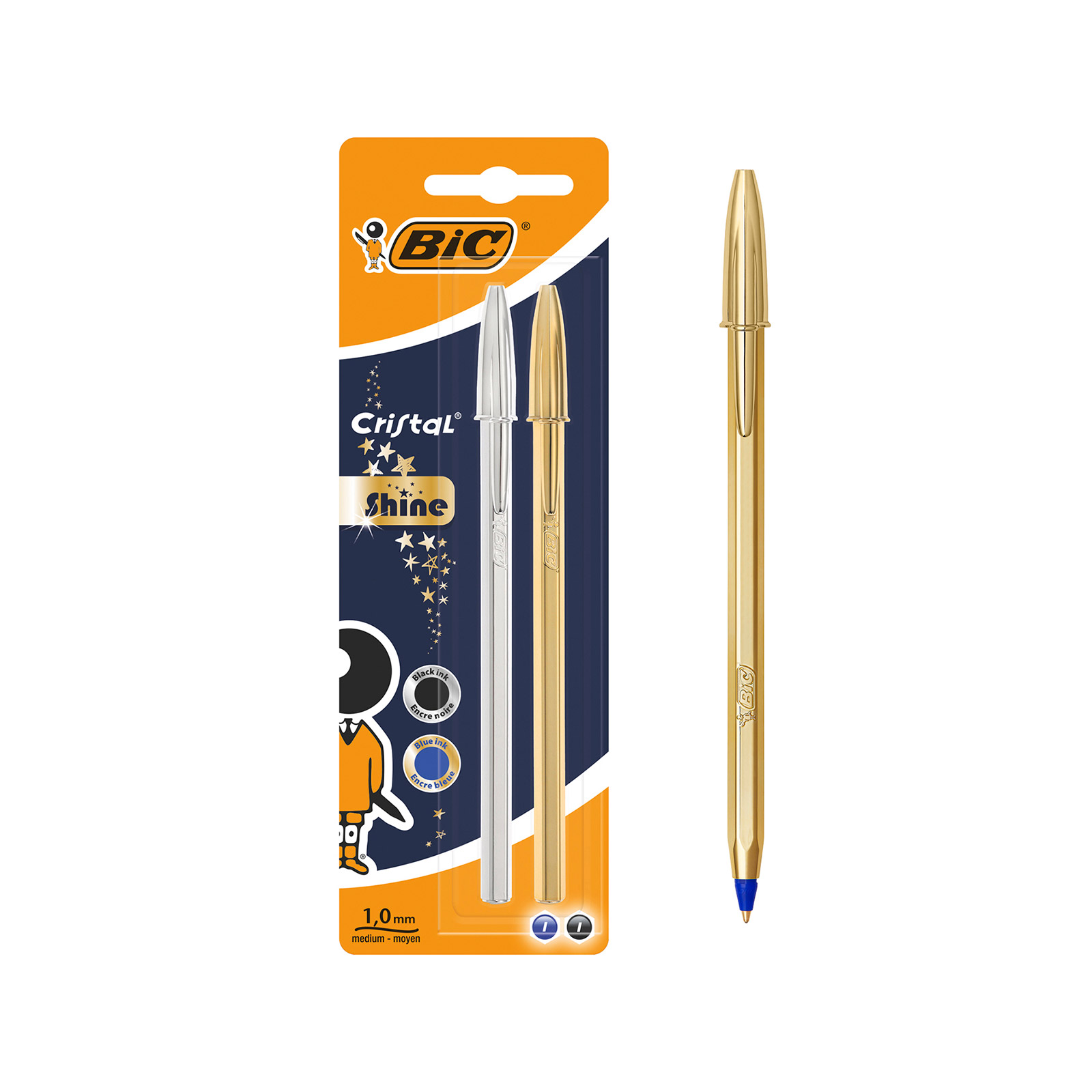 Bic Cristal shine στυλό 2τεμ εικόνα 1