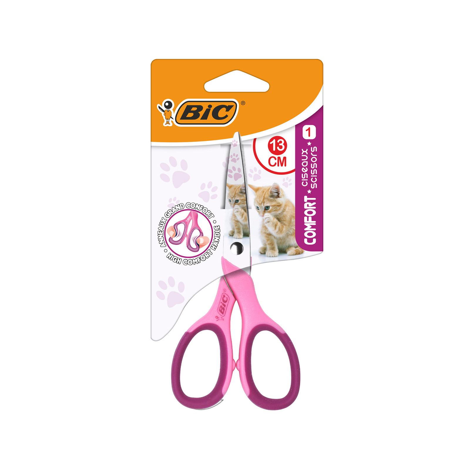 Bic Comfort ψαλίδι σχολικό ροζ 13εκ. εικόνα 1