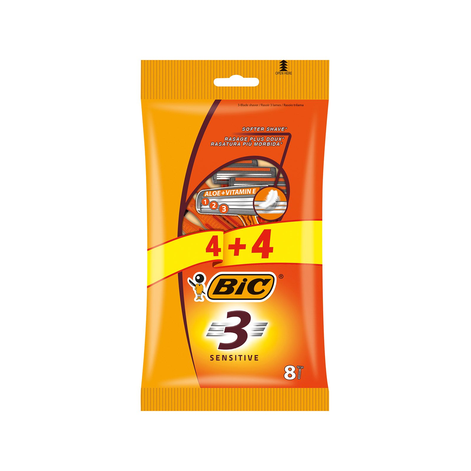 Bic 3 ξυραφάκια αντρικά sensitive 4 + 4 δώρο εικόνα 1