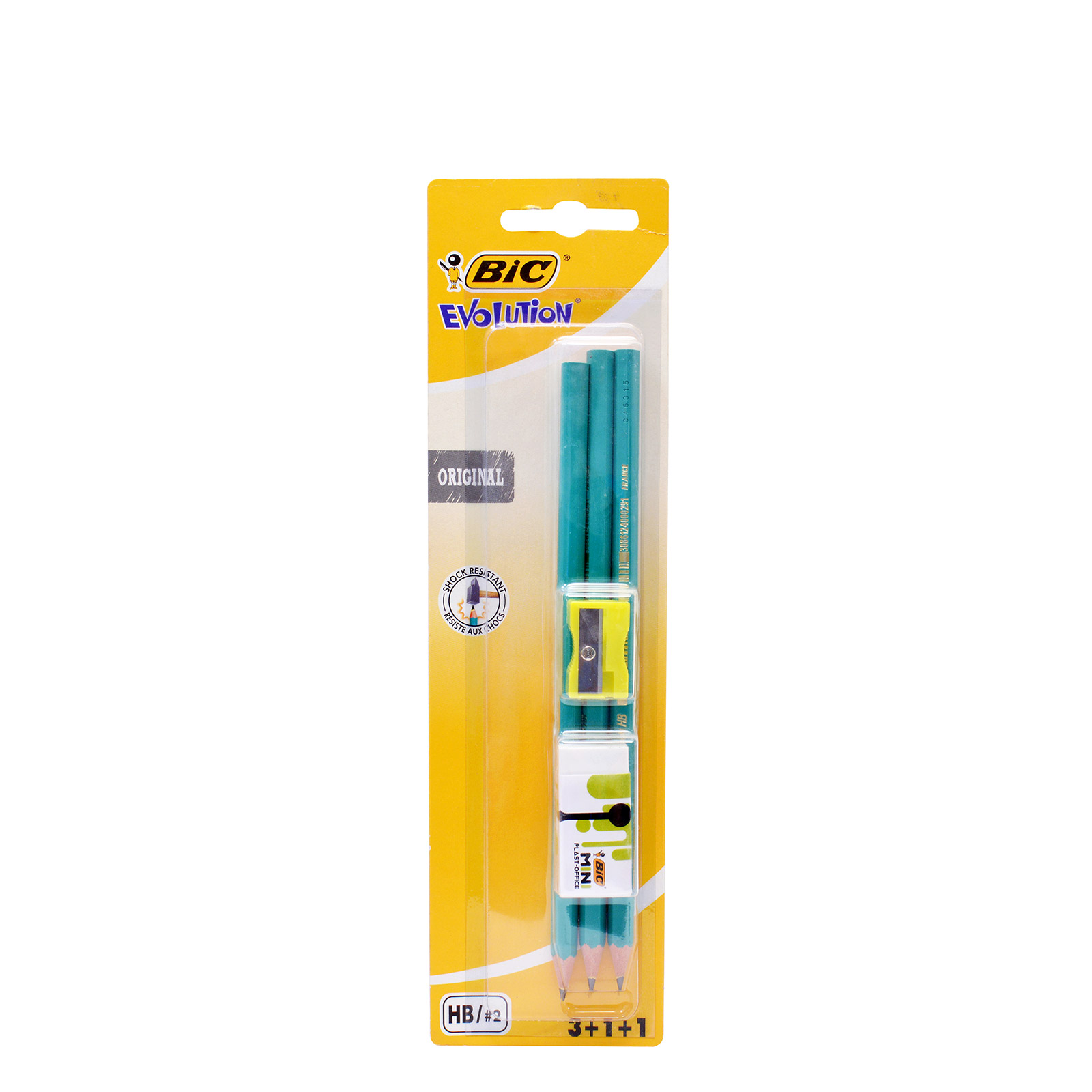 Bic Evolution σετ γραφικής ύλης 3 μολύβια+γόμα+ξύστρα εικόνα 1