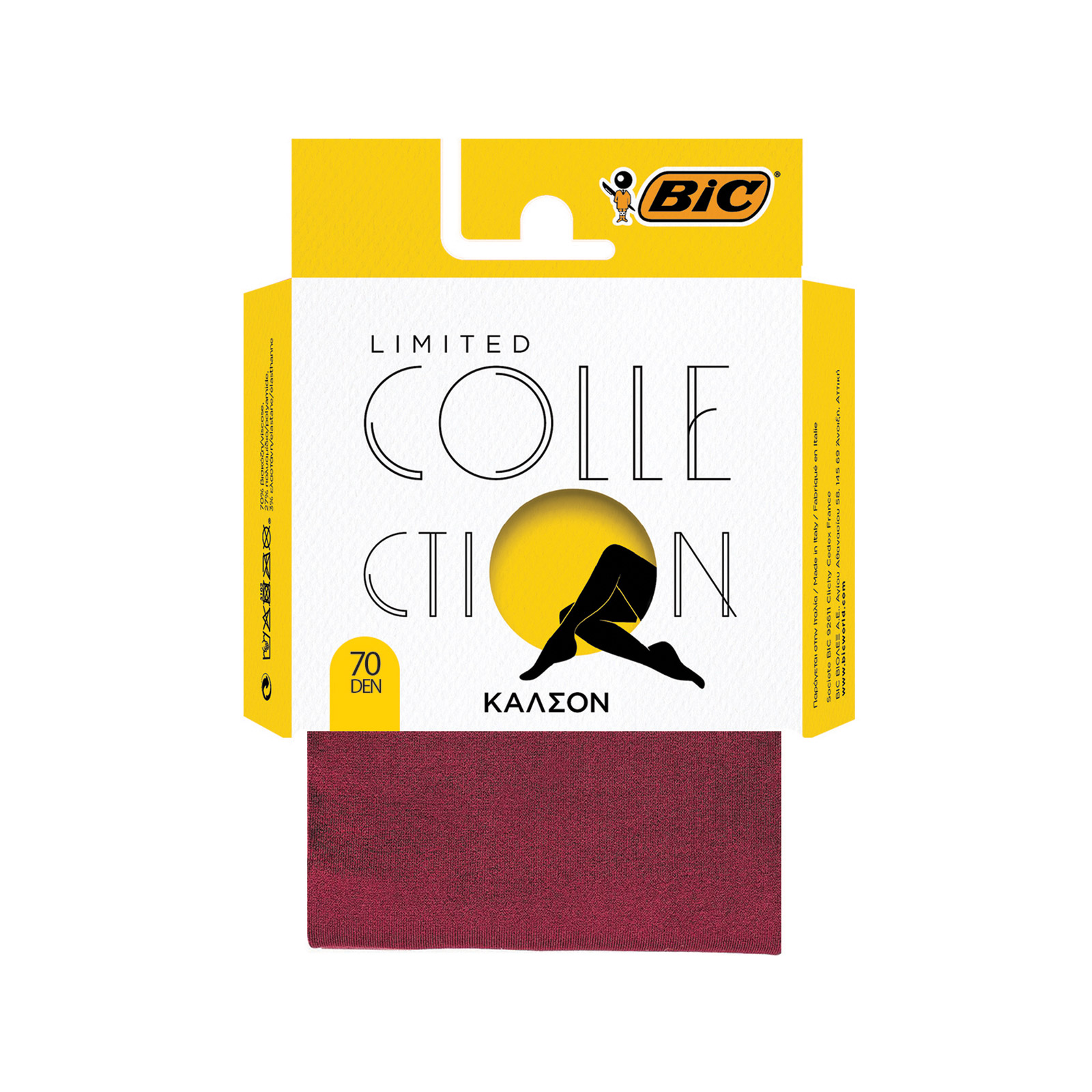 Bic Limited Collection καλσόν large/ nano, μπορντό 70den εικόνα 1