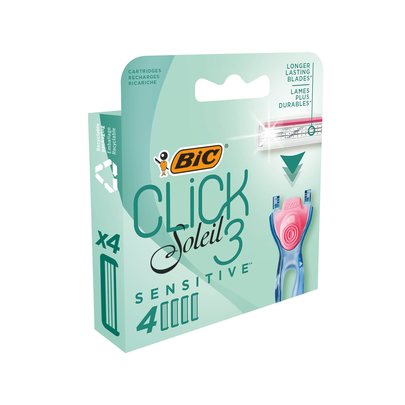 Bic Click Soleil 3 ανταλλακτικά ξυραφάκια γυναικεία sensitive 4τεμ εικόνα 1