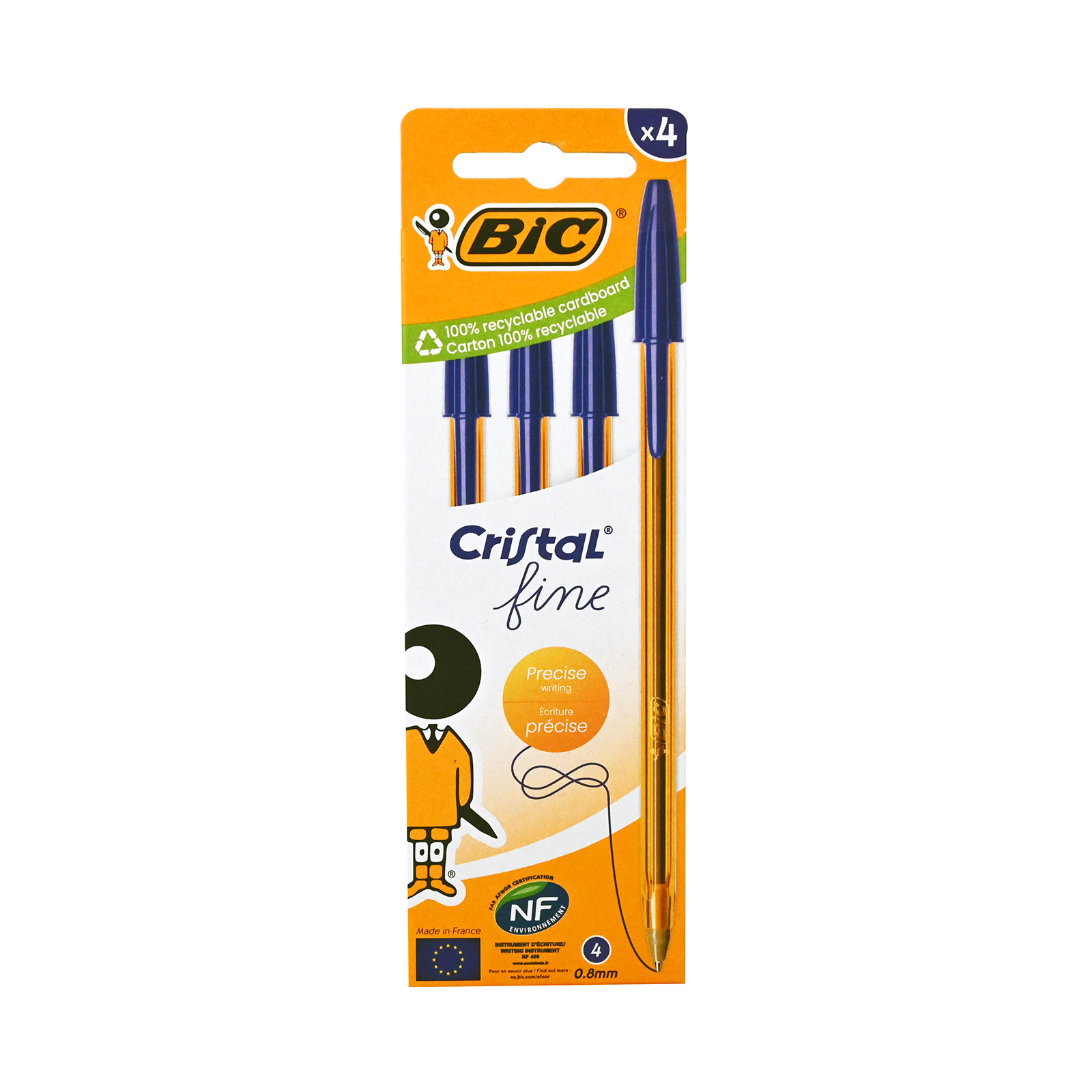 Bic Crystal στυλό fine 4τεμ εικόνα 1