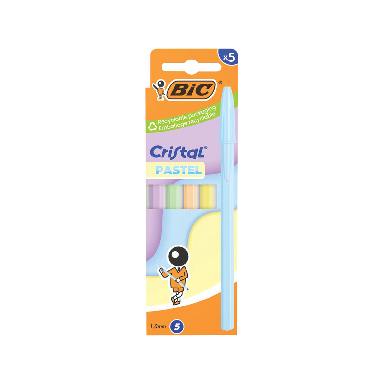 Bic Cristal στυλό pastel 5τεμ εικόνα 1