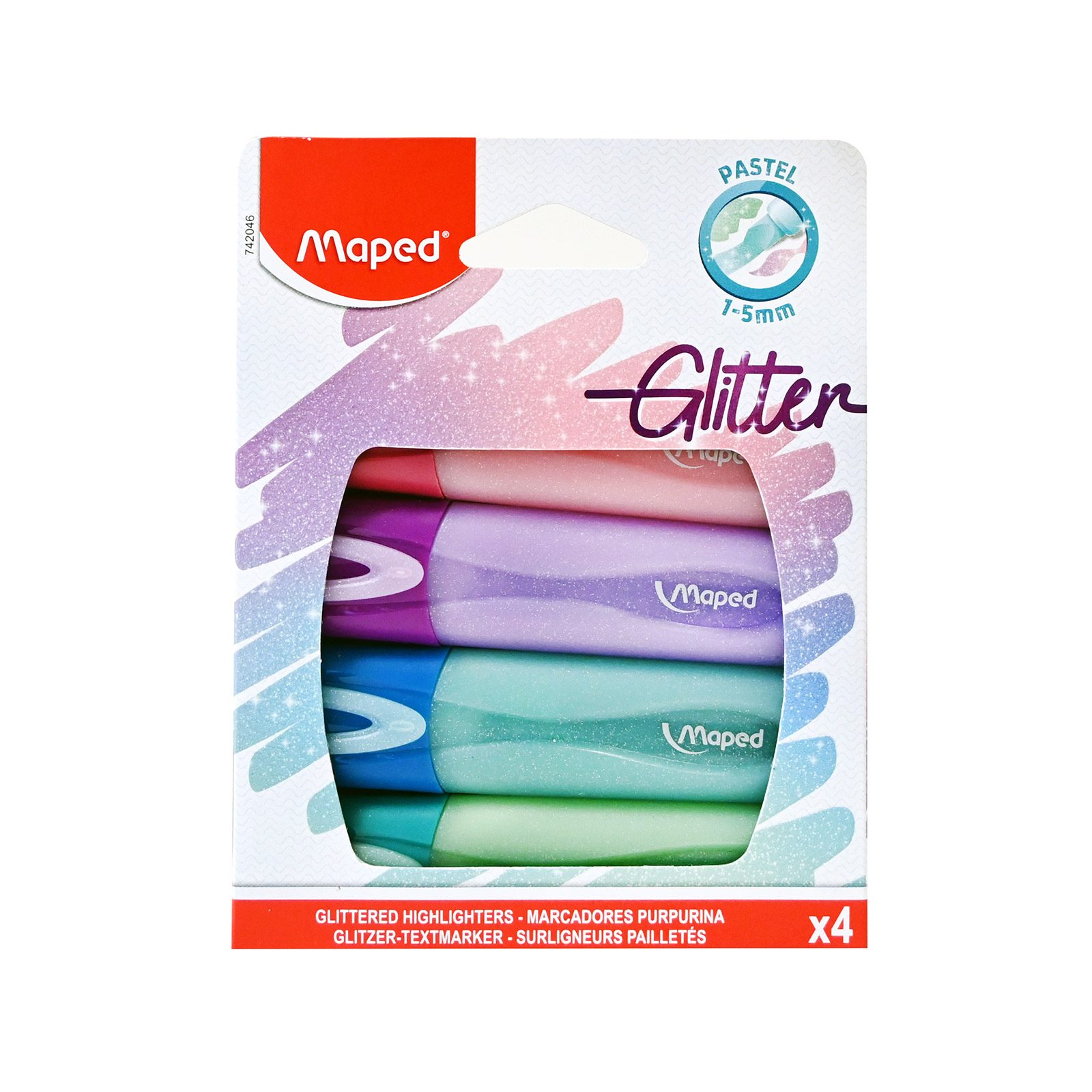 Maped υπογραμμιστής glitter 4τεμ εικόνα 1