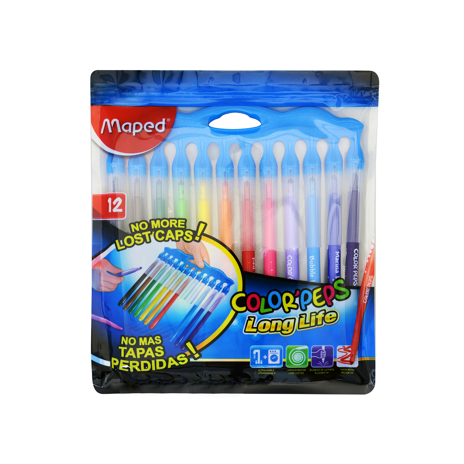 Maped Color' Peps μαρκαδόροι ζωγραφικής παιδικοί 12τεμ εικόνα 1