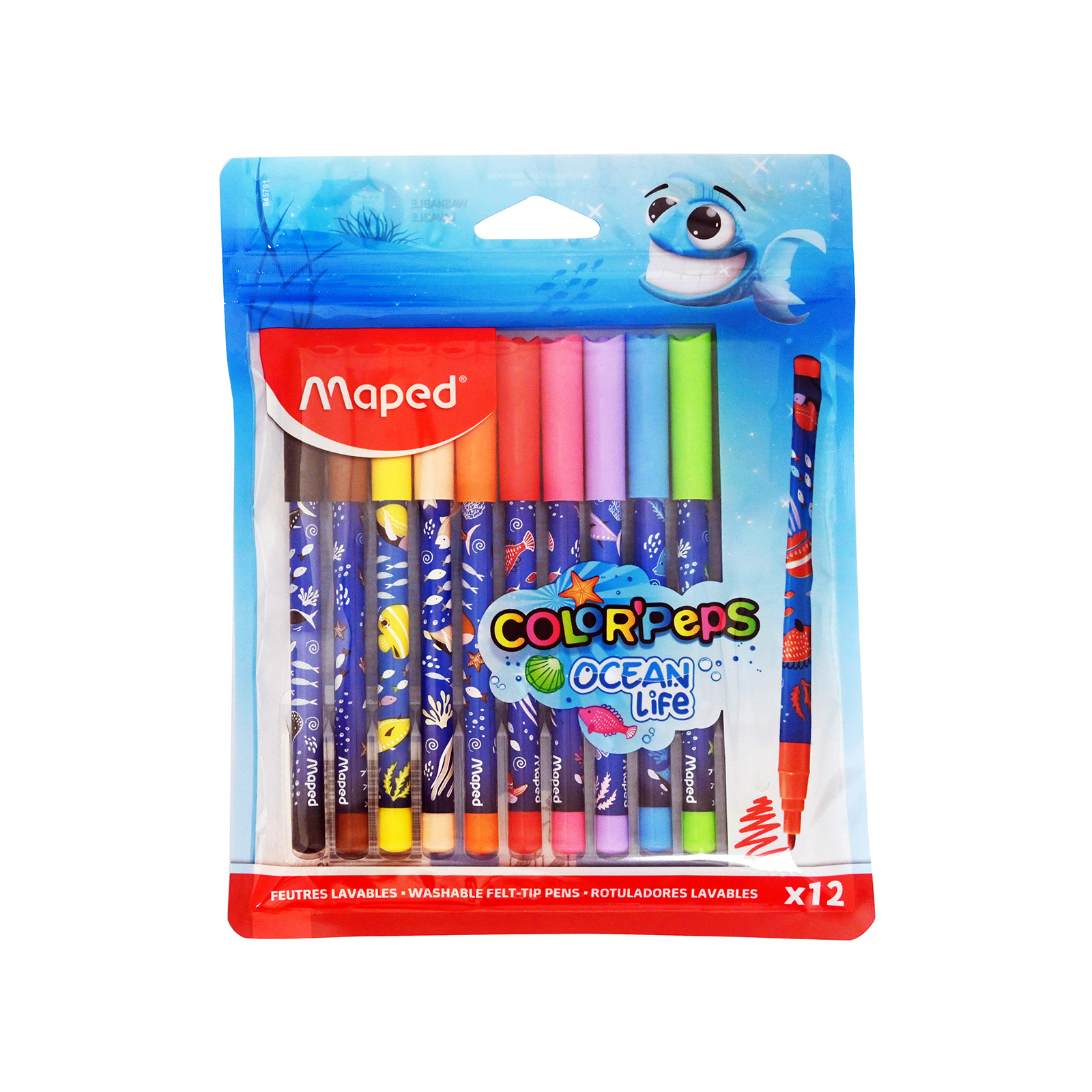 Maped Color'Peps μαρκαδόροι ocean life 12τεμ εικόνα 1