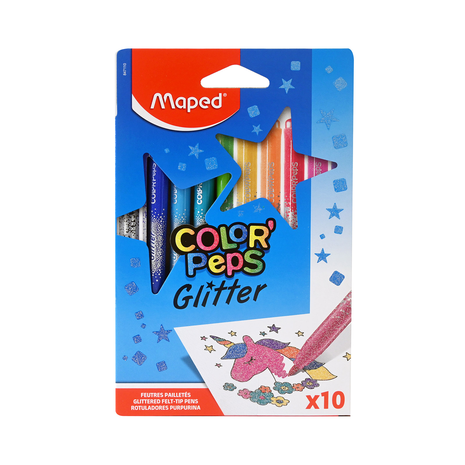 Maped Color'Peps μαρκαδόροι glitter 10τεμ εικόνα 1