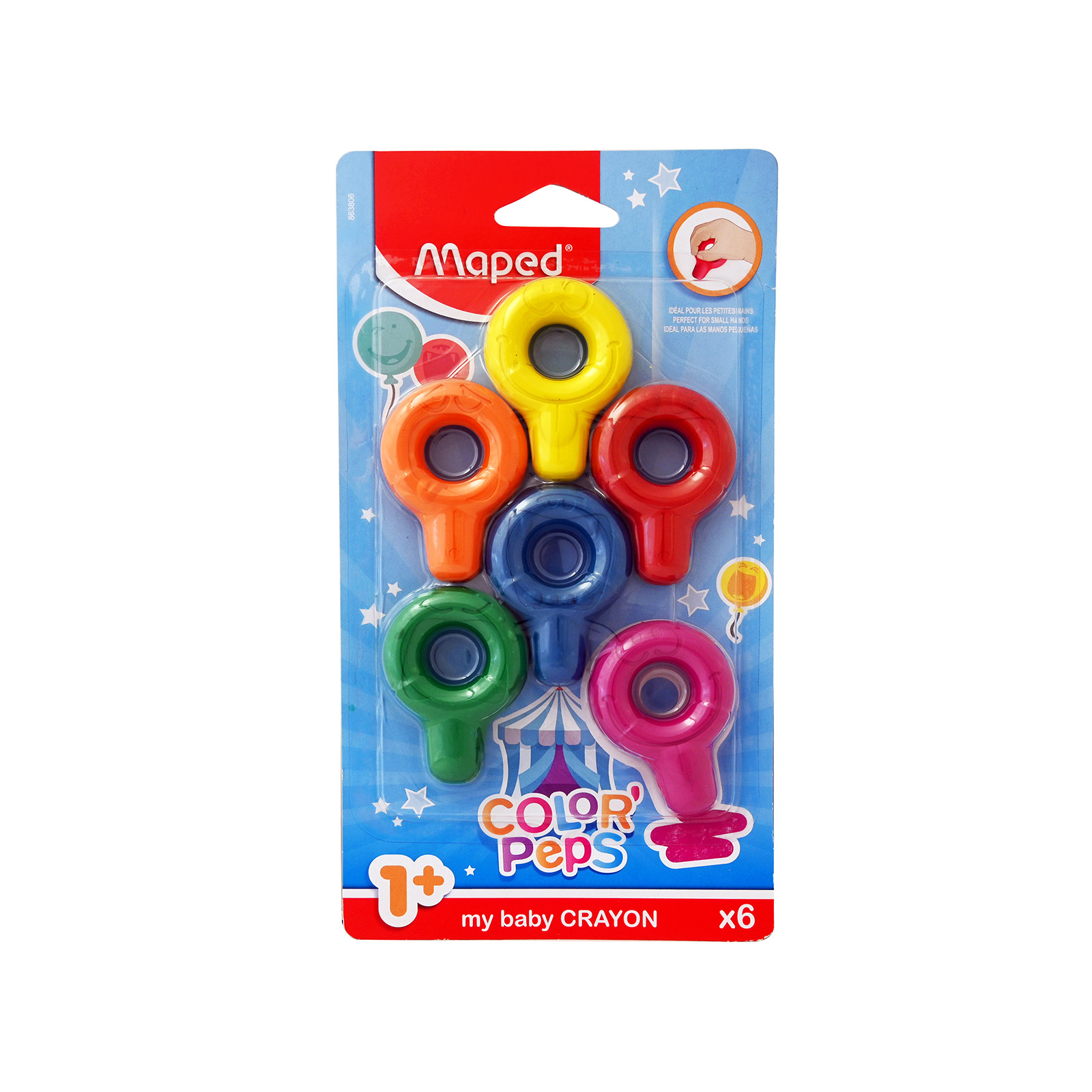 Maped Color'Peps 863806 κηρομπογιές 6τεμ εικόνα 1