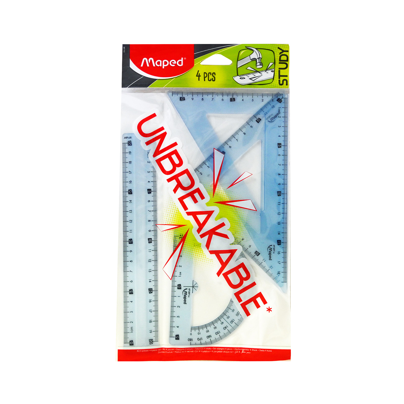 Maped σετ χάρακες γεωμετρίας γαλάζιο 4τεμ εικόνα 1