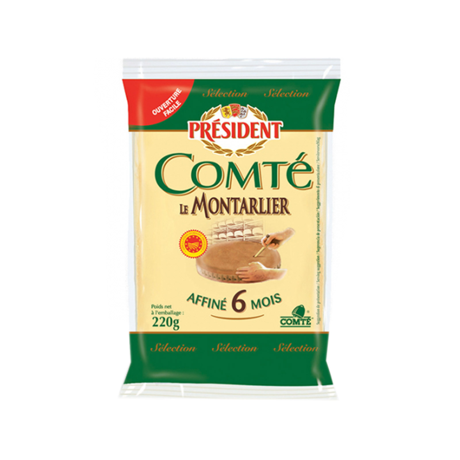 President Comte Le Montarlier semi-hard cheese 220g image 1