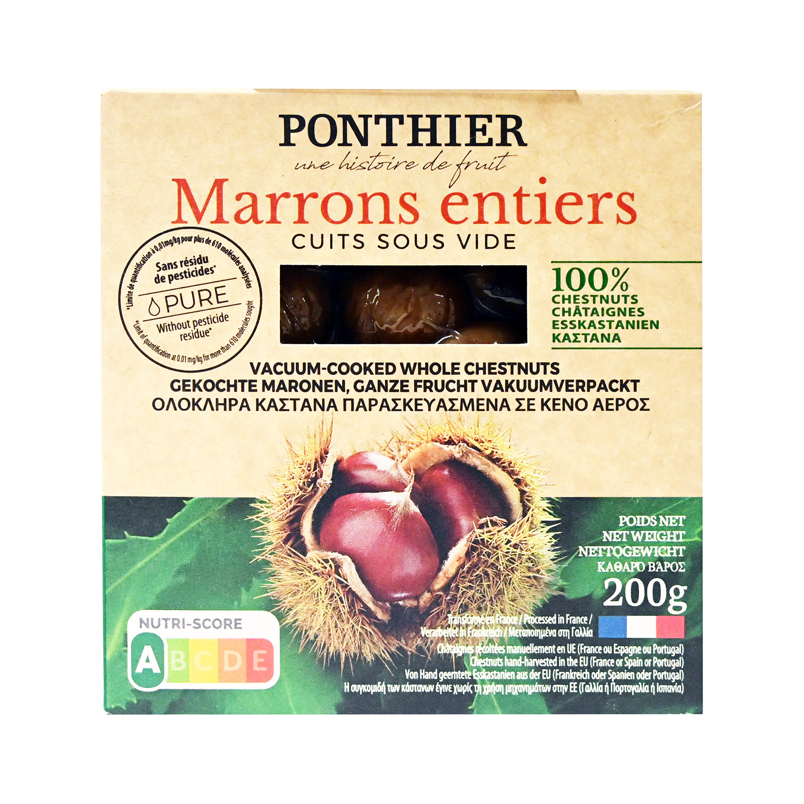 Ponthier κάστανα ολόκληρα βρασμένα 200g εικόνα 1