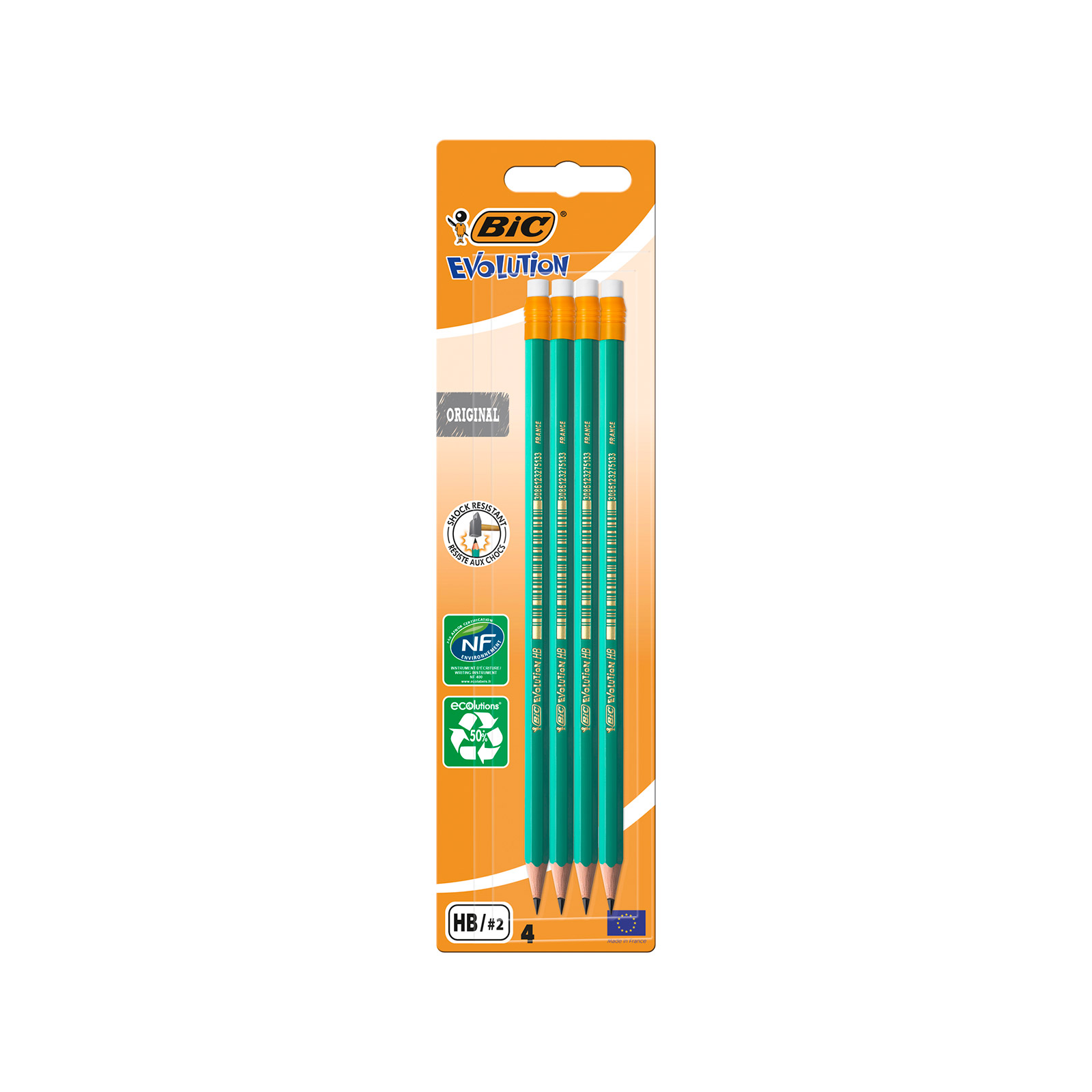 Bic Evolution μολύβι με γομολάστιχα 4τεμ εικόνα 1