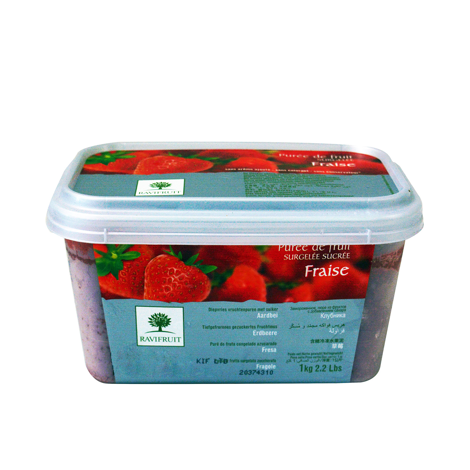 Ravifruit frozen fruit puree strawberry frozen food 1kg image 1
