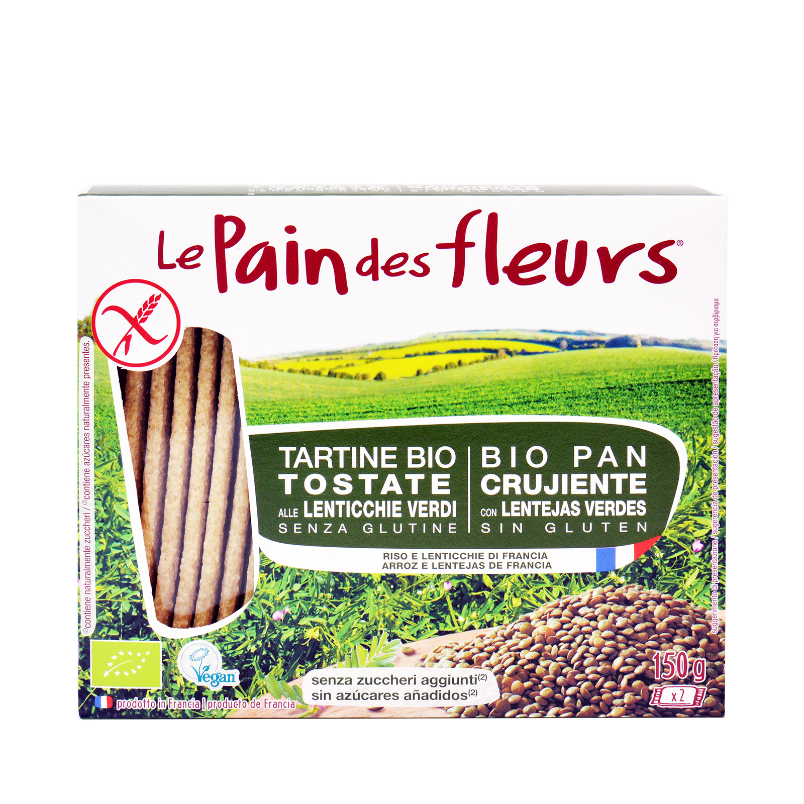 Le Pain des Fleurs green lentil crackers 150g image 1