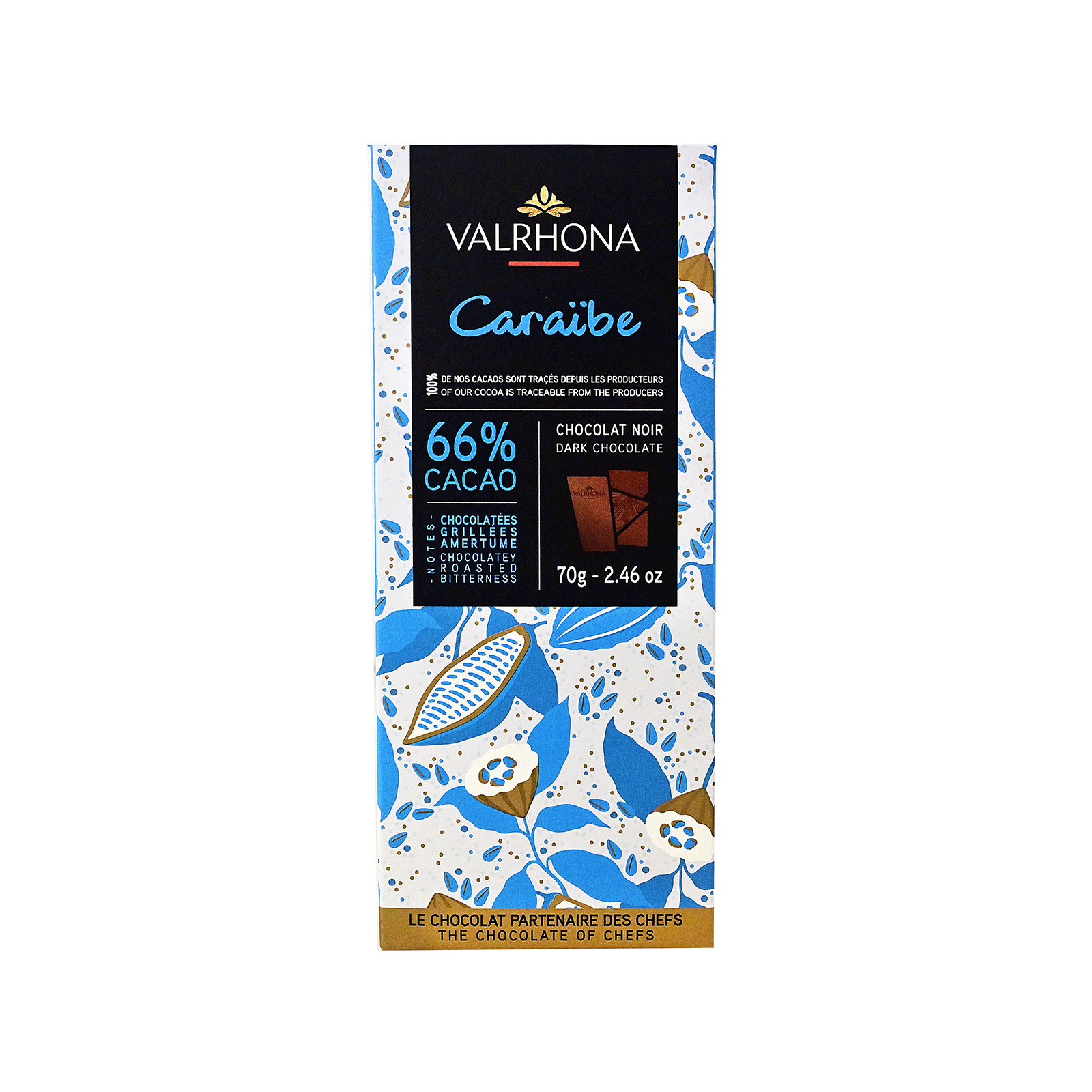 Valrhona Caraibe dark chocolate 70g image 1