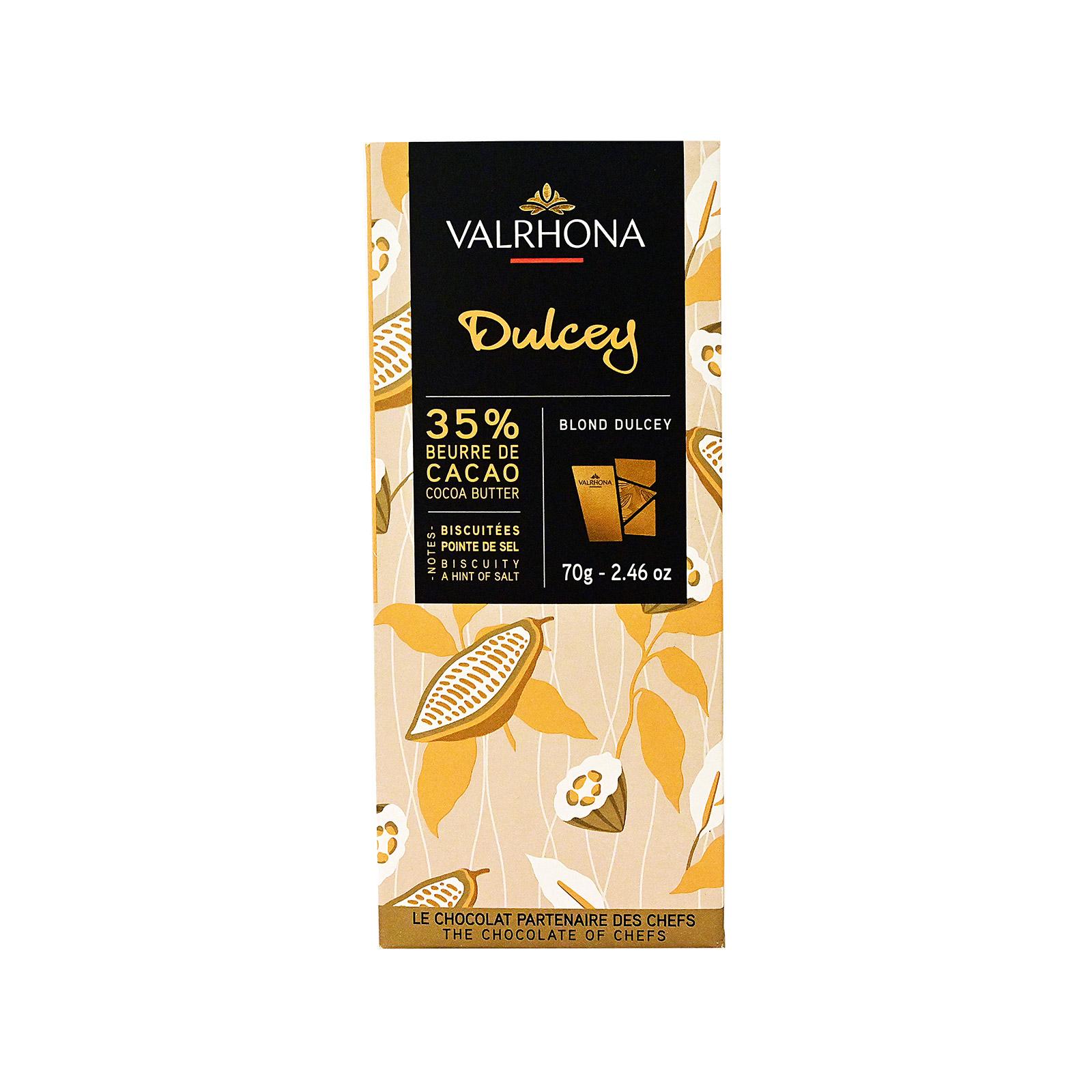 Valrhona Dulcey σοκολάτα λευκή 70g εικόνα 1
