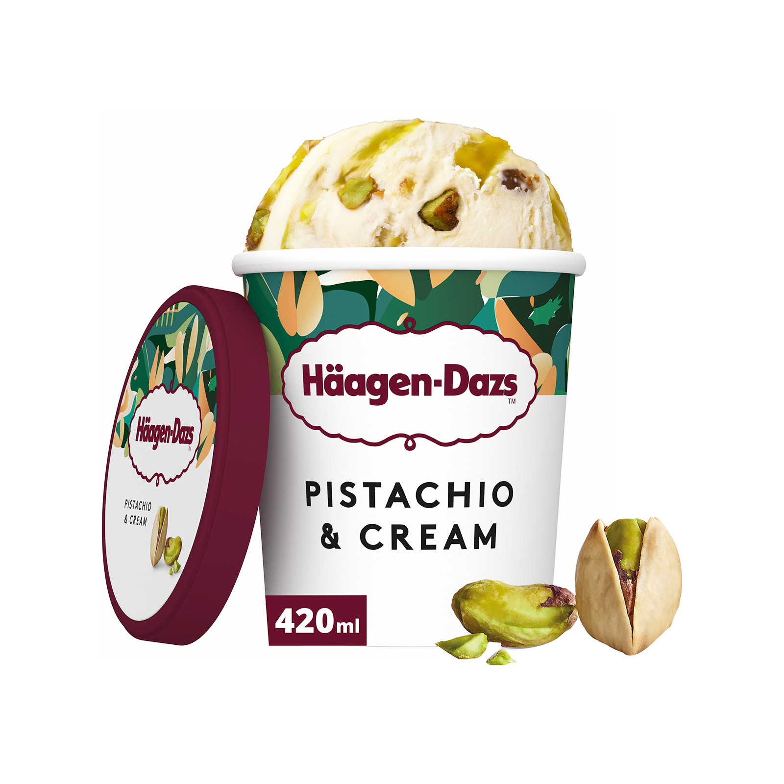 Haagen Dazs παγωτό οικογενειακό pistachio & cream 420ml εικόνα 1
