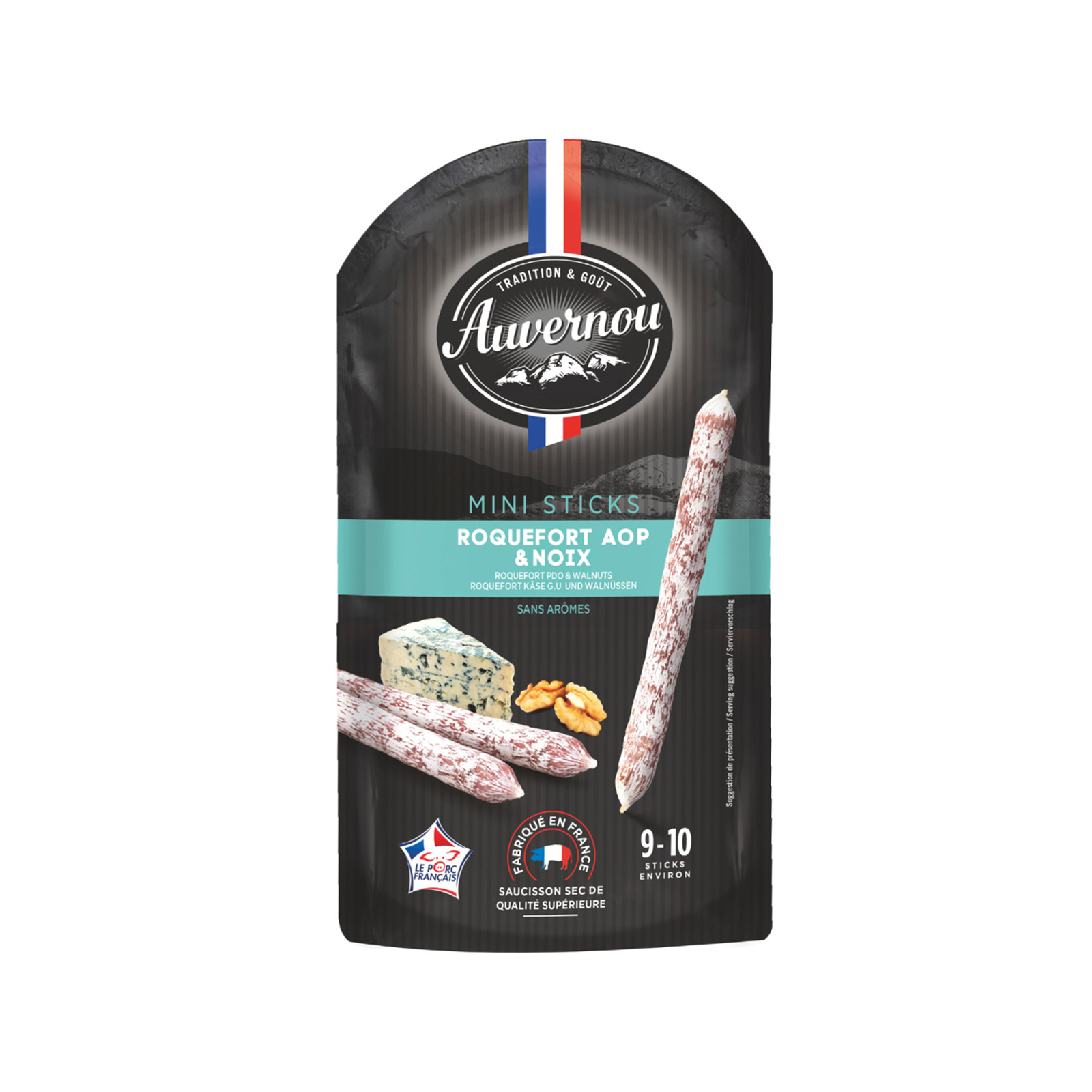 Auvernou σαλάμι αέρος sticks ροκφόρ ΠΟΠ & καρύδια 100g εικόνα 1