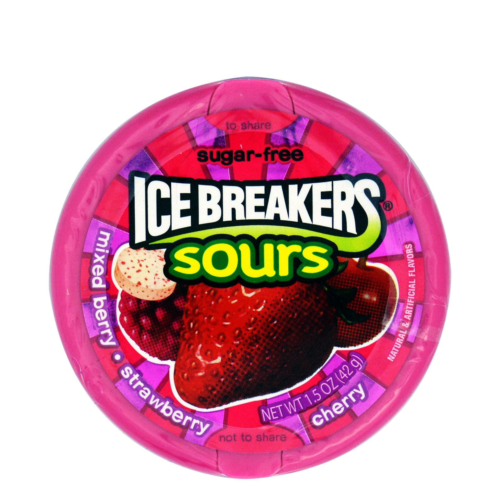 Ice Breakers Sours candies Mixed Berry, Strawberry & Cherry 42g image 1