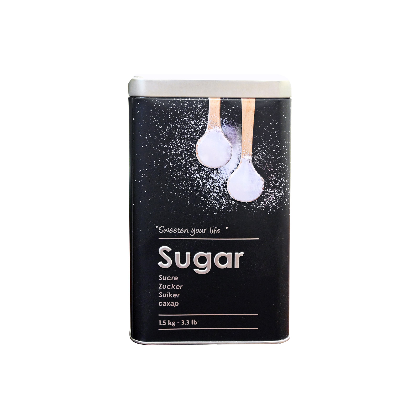 Jja 136309 κουτί αποθήκευσης ζάχαρης μαύρο εικόνα 1