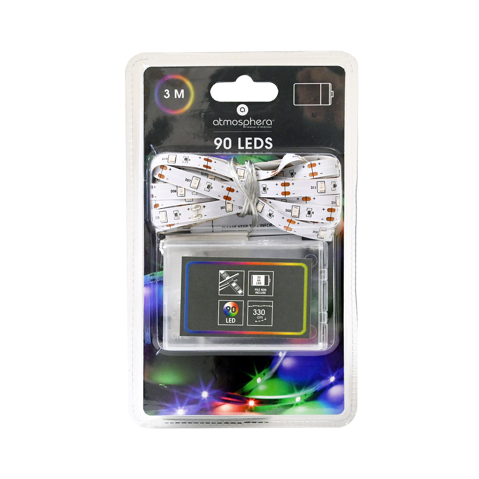 Jja 147951α ταινία led μπαταρίας πολύχρωμη 3 μέτρων εικόνα 1