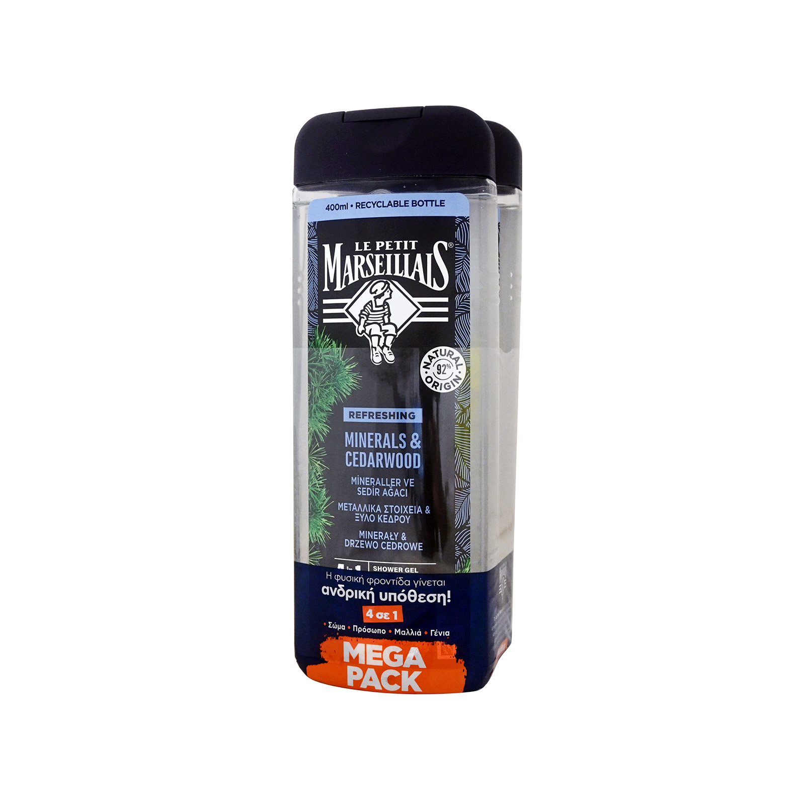 Le Petit Marseillais αφρόλουτρο αντρικό minerals & cedarwood 400ml εικόνα 1
