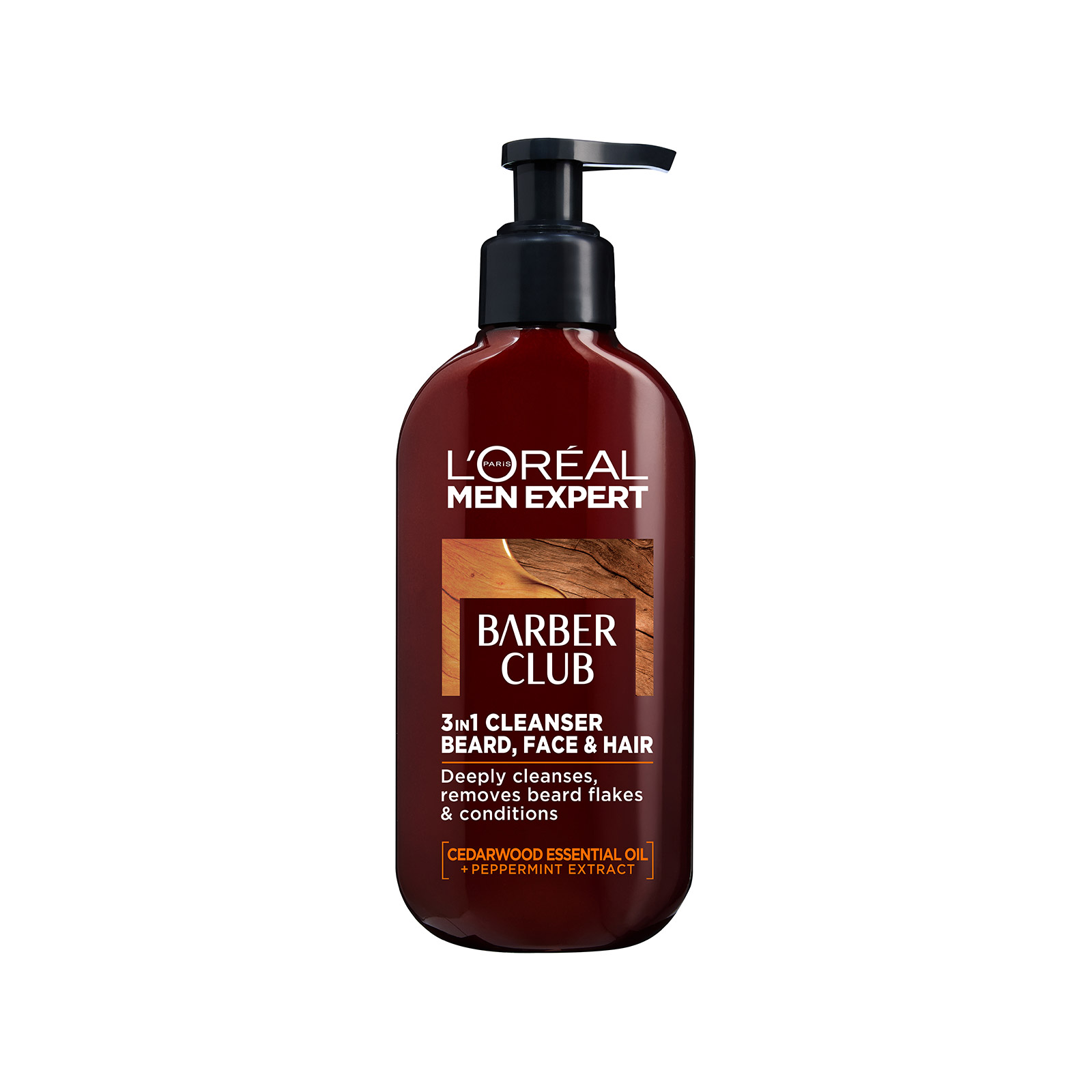L'oreal Men Expert Barber Club αιθέριο έλαιο κέδρου για καθαρισμό 3 σε 1, προσωπο, μούσια & μαλλιά 200ml εικόνα 1