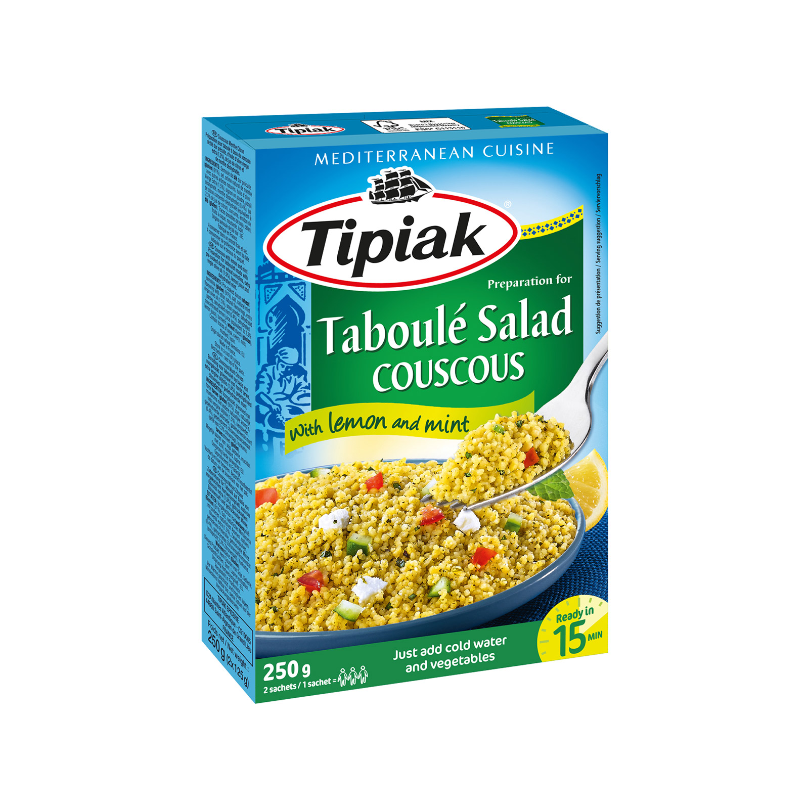 Tipiac κους κους with lemon & mint 2x125g εικόνα 1